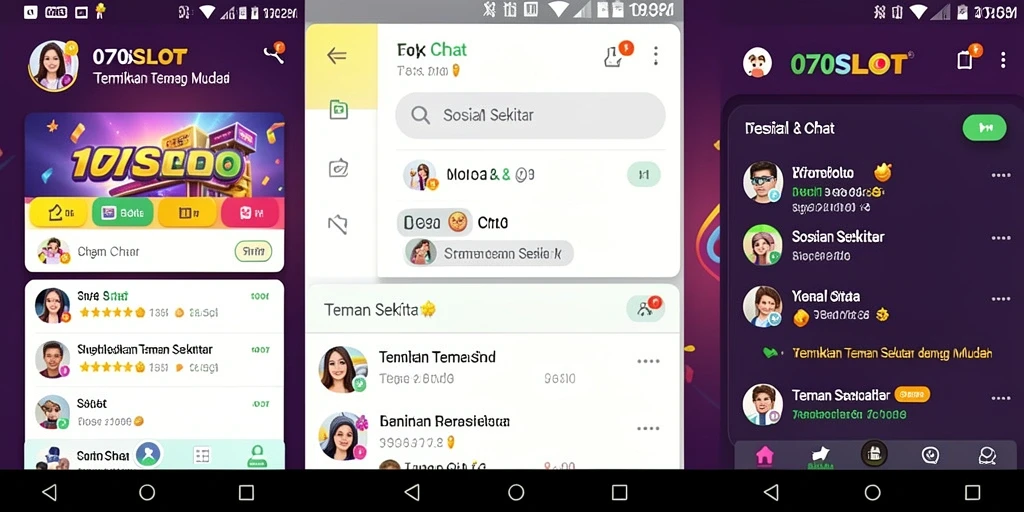Screenshot utama 070SLOT menampilkan antarmuka pencarian teman yang mudah digunakan.