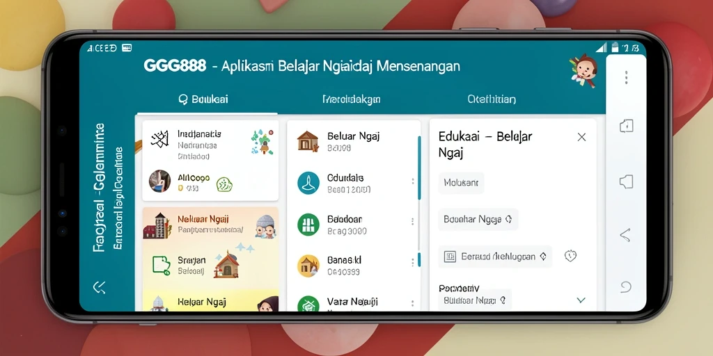Antarmuka GGG888 menampilkan fitur belajar ngaji yang interaktif dan menarik.