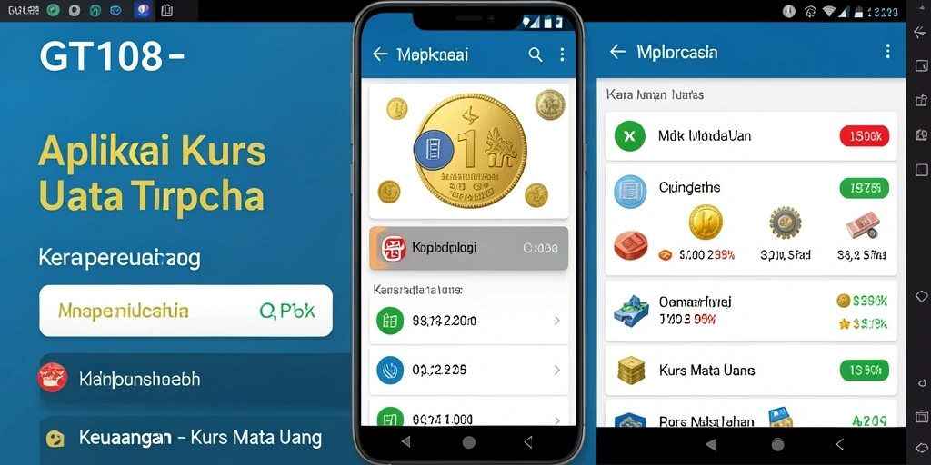 Antarmuka GT108 dengan fitur kurs mata uang yang memudahkan pengguna.