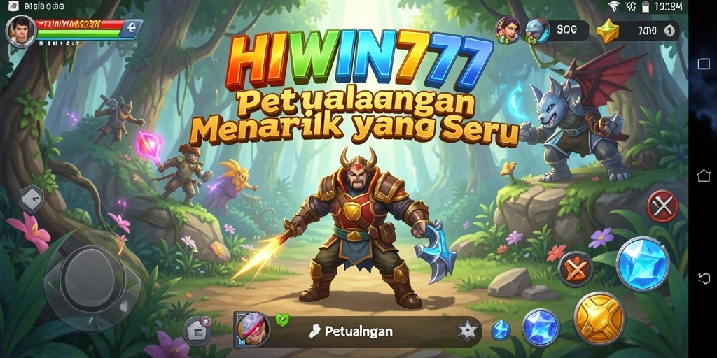 Tampilan antarmuka permainan HIWIN777 yang menakjubkan saat berpetualang.
