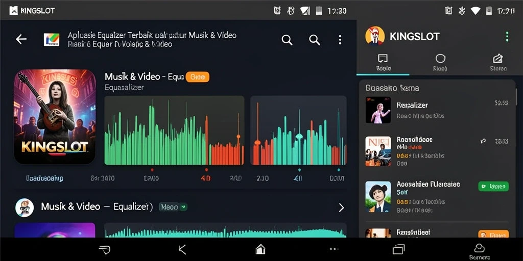 Antarmuka KINGSLOT menampilkan pengaturan Equalizer yang user-friendly.