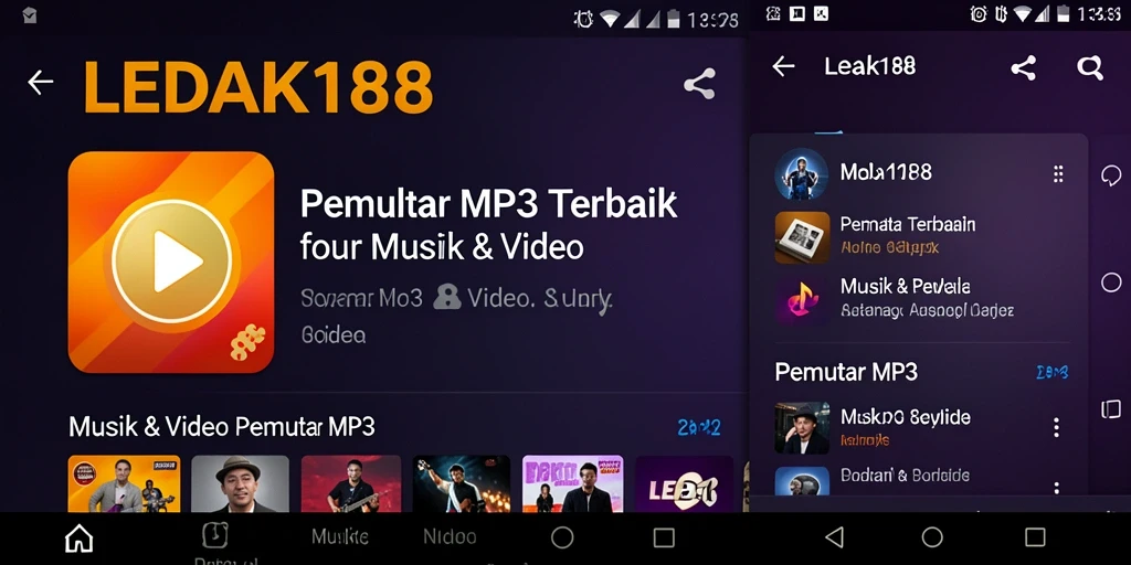 Antarmuka modern dan fungsional dari LEDAK188, Pemutar MP3 terbaik.