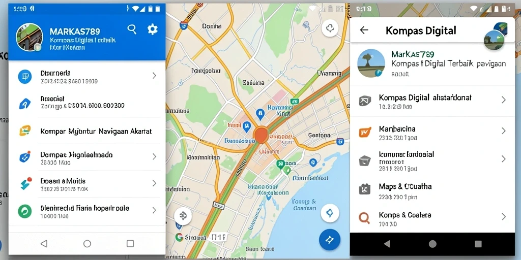 Antarmuka Kompas Digital yang sederhana dan informatif.
