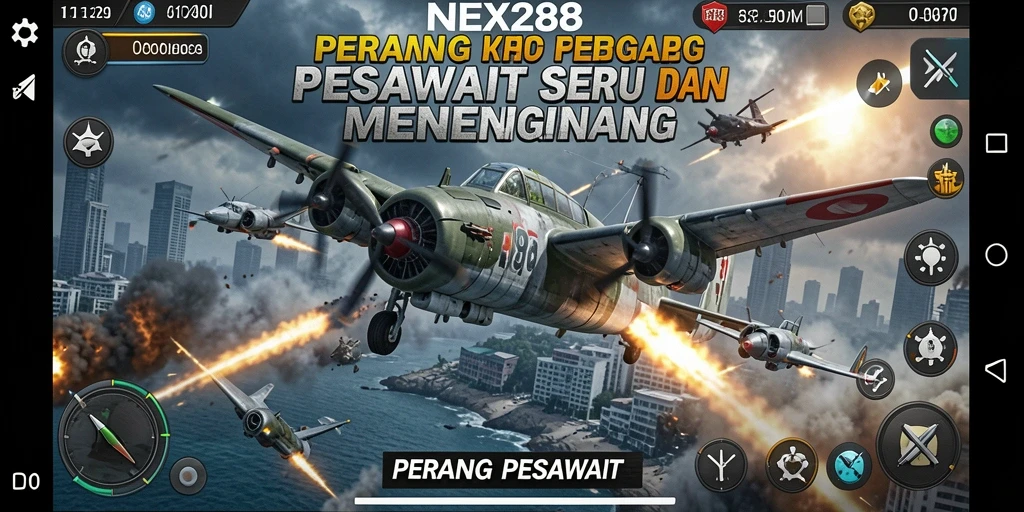 Tampilan antarmuka NEX288 dalam pertempuran Perang Pesawat.