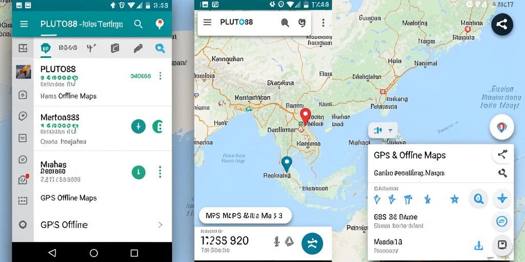 Antarmuka pengguna PLUTO88 yang intuitif dan mudah digunakan untuk GPS Offline Maps.