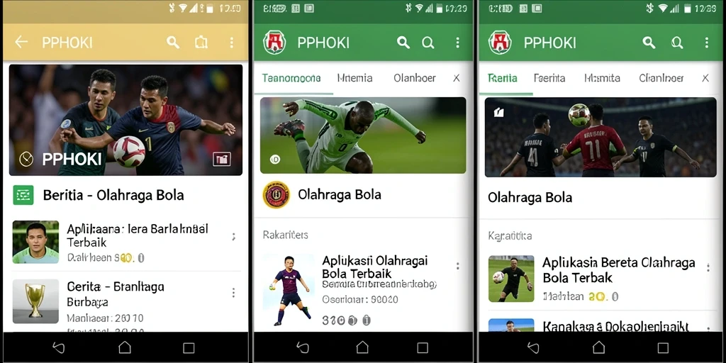 Tampilan antarmuka user-friendly PPHOKI untuk berita olahraga bola.