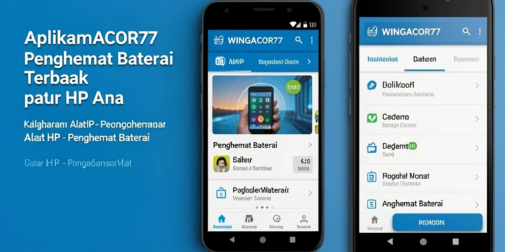 Screenshot WINGACOR77 menampilkan antarmuka pengguna saat mengelola penghemat baterai.