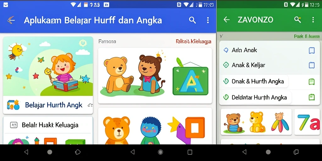 Tampilan antarmuka ZAVONZO yang ceria dan edukatif.